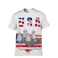 Unisex American USA Novelty T-Shirt Casual-Graphic Colors Classic Short-Sleeve: Performance Comfort Soft 3D Hipster Slim Tee