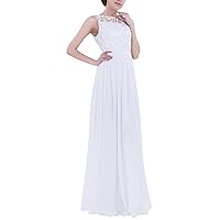 YiZYiF Women U-Back Lace Wedding Long Bridesmaid Dress Evening Party Gown
