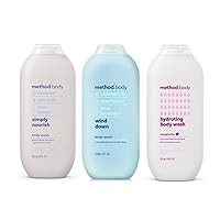 Method Body Wash Variety Pack - 3 Scents - Simply Nourish, Wind Down And Magnolia - 18 Fl Oz Each (Variety Pack)