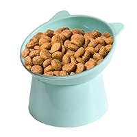 Elevated Cat Bowl Raised Food or Water Bowl Tilted Raised Posture for Cat Food Bowl Neck for Protection Anti Vomiting 45 Degree Elevated Slanted Stand Bowls Blue