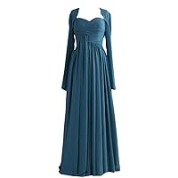 Chiffon Mother of The Bridesmaid Dress with Long Sleeves Jacket