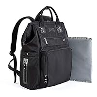 Baby Diaper Bags Backpack-Smart Organizer Large Capacity Multifunction,Stylish for Women and Men,Bonus Travel Changing Pad,Black