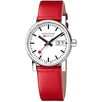 Mondaine Evo2 30mm Big Date Grape Vegan Red Leather - MSE.30210.LCV