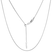 Sterling Silver Adjustable Chain Necklace for Women Assorted Designs Nickel Free 22-24 inch