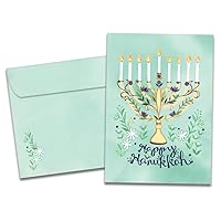 Tree-Free Greetings - Hanukkah Greeting Card - Artful Designs - 10 Cards + Matching Envelopes - Made in USA - 100% Recycled Paper - 5