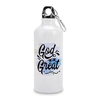 Aluminum Water Bottle 20oz Portable Water Bottle God Is Great Gym Exercise Water Bottles Insulated Water Bottle for Gym Customized Independence Day Gifts for Baseball Mama Mountain-Climbing