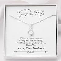Handmade Jewelry - To My Wife Necklace From Husband With Message Card In A Box For Wife Jewelry For Women Husband To Wife Necklaces Gorgeous Wife Necklace Gift On Birthday Christmas