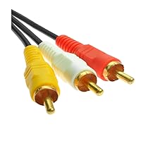 GE Composite Audio/ Video Cable, 6 ft. RCA Style Plugs 3-Male to 3-Male, Low Loss, for TV, VCR, DVD, Satellite, and Home Theater Receivers, 23216