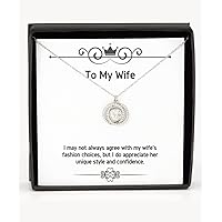 I May not Always Agree with My Wife's Fashion Choices, but I do. Double Crystal Circle Necklace, Wife, Epic Gifts for Wife, Wedding Gift, Newlywed Gift, First, Couples Gift, Nd