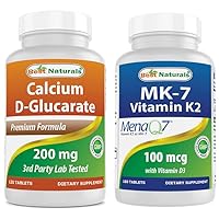 Calcium D-Glucarate 200 mg & Vitamin K2 (MK7) with D3