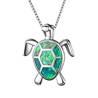 Durable Cute Turtle Shape Fire Opal Pendant Necklace Zircon Clavicle Chain,Green Convenient and clever