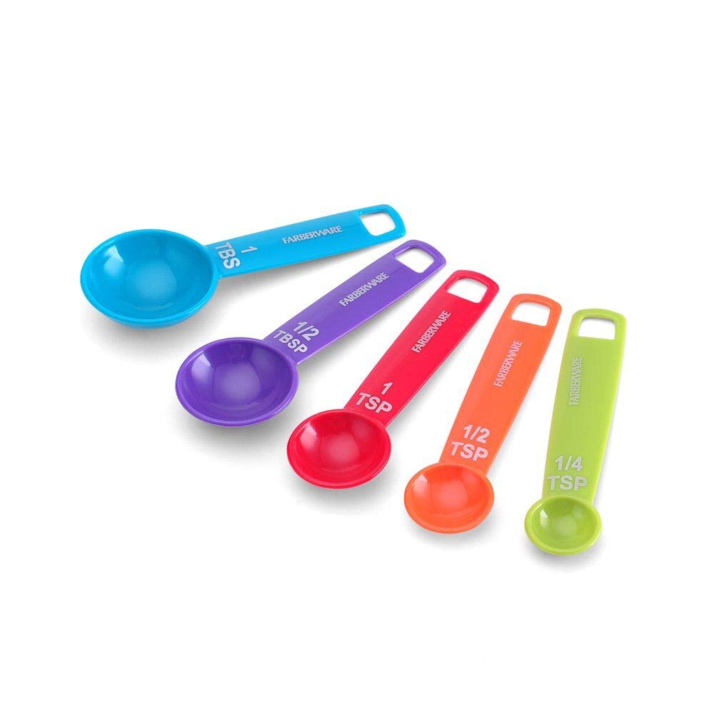 Farberware Color Measuring Spoons, Mixed Colors, Set of 5, Small