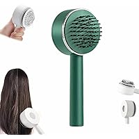Paddle Hair Cushion Massager Hair Brush For Detangle & Straighten Brush for Men & Women,Anti-Tangle Hair Self Cleaning Brush Smoothing out Curls,Frizz & Flyaways,One Click Clean Up