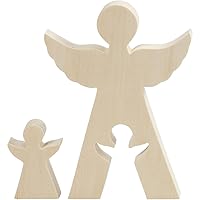 Angels, H: 7,8+20 cm, W: 4,5+14,3 cm, plywood, 1set, depth 2 cm