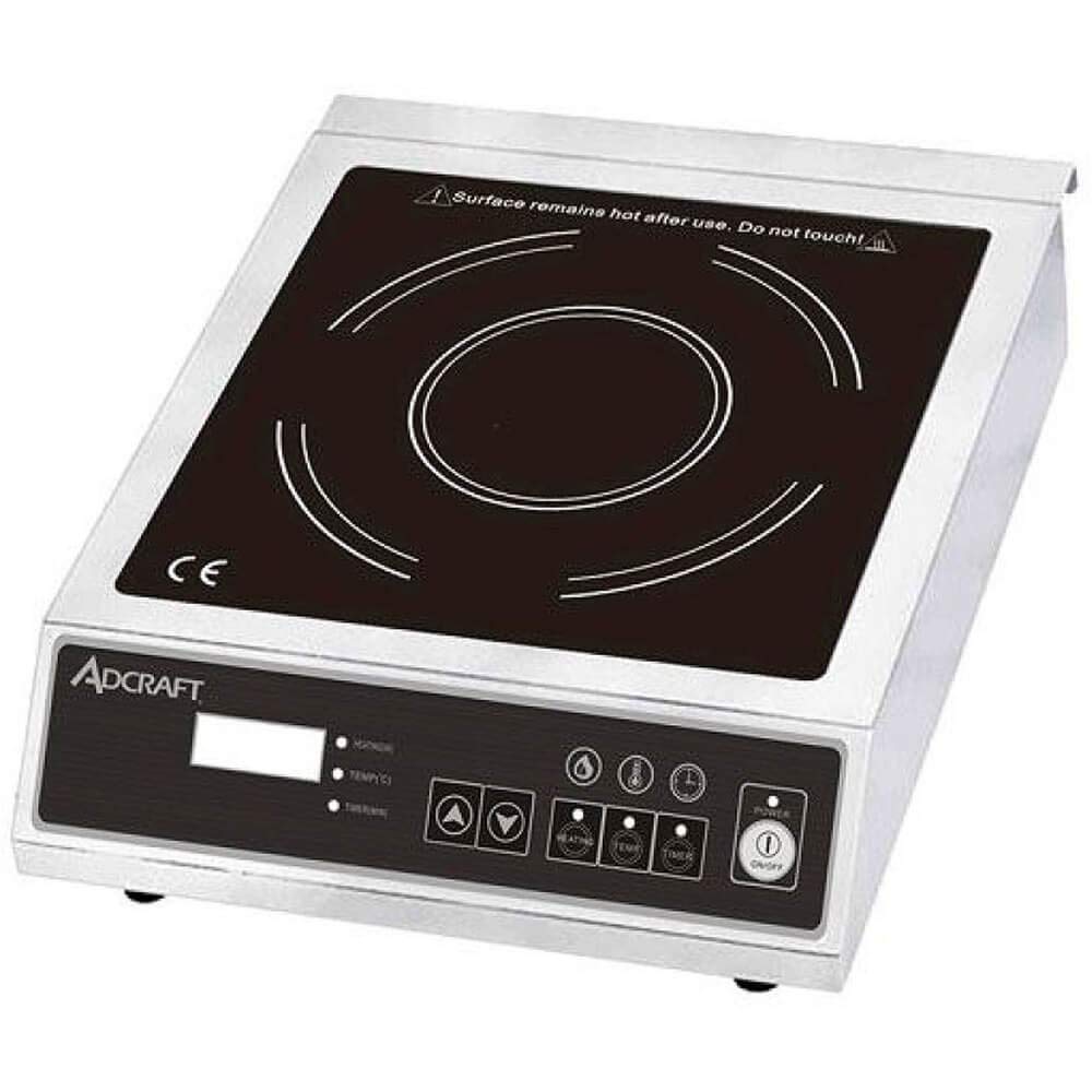 Adcraft IND-E120V Full-Size Countertop Induction Range Cooker, Stainless Steel, 120v