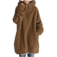 Hoodies For Women Casual Zip Up Hoodie Plus Size Fall Long Hoodies Sweatshirt Comfortable Fleece Jacket With Pocket