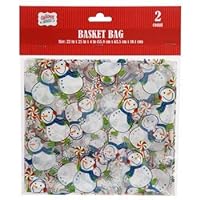 Christmas Cellophane Basket Bags 2 Count Varied Designs