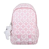 Cute Backpack for Women, Kawaii Y2K Grunge Plaid Checkerboard Preppy Travel Aesthetic Rusksack Daypack (pink)