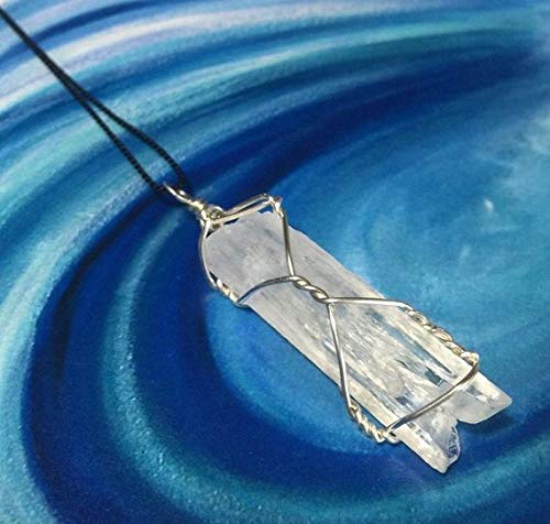 Natrolite Necklace 19" Wrapped in 925 Sterling Silver! Awesome White Terminated Natrolite Crystal Pendant. Metaphysical Jewelry Synergy 12 Stone