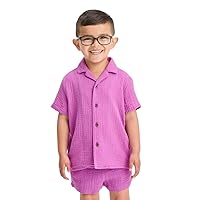 Cat & Jack Baby Boys' & Toddler Boys' Short Sleeve Gauze Woven Shirt-