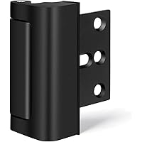 Childproof Door Reinforcement Lock, with a 3-inch Stop, is Designed to Withstand 800 lbs of Pressure and 8 Screws for Easy Installation, Enhancing Security for Your Inward Swinging Door, Black