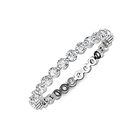Floating Lab Grown Diamond 3/4 ctw Women Eternity Ring Stackable 14K Gold