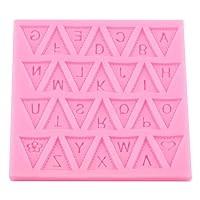 Silicone Candy, Flag Alphabet Baking Cake Chocolate 3D 26 Letters Pink