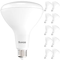 Sunco 10 Pack BR40 Light Bulbs, LED Indoor Flood Light, Dimmable, CRI94 6000K Daylight Deluxe, 100W Equivalent 17W, 1400 Lumens, E26 Base, Indoor Residential Home Recessed Can Lights, High Lumens - UL