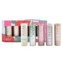 Sugar Collection Lip Care Set:: Mint Rush Freshening Lip Treatment, Advanced Therapy Treatment Lip Balm, and 3 Sugar Lip Balms in Rose, Honey, and Petal