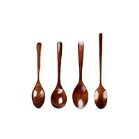 Small Spoons Wood Coffee Stirring Spoons Kitchen Cooking Spoon Tableware Home Kitchen Supplies Kitchen Accessories (Color : Random 4pcs)