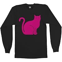 Threadrock Men's Pink Cat Long Sleeve T-Shirt