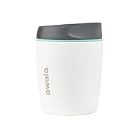 Owala SmoothSip Insulated Stainless Steel Coffee Tumbler, Reusable Iced Coffee Cup, Hot Coffee Travel Mug, BPA Free, 10 oz, Gray (Cloudscape)