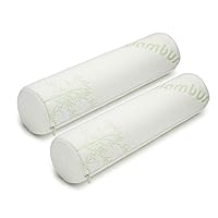 AllSett Health 2 Pack Cervical Neck Roll Memory Foam Pillow, Bolster Pillow, Round Neck Pillows Support for Sleeping | Bolster Pillow for Bed, Legs, Back and Yoga | 4 Inch Diameter x 17 Inches Long