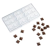 Restaurantware Pastry Tek 10.8 x 5.3 Inch Hard Candy Molds 10 Pyramid Chocolate Candy Molds - 21 Cavities Freezer-Safe Clear Polycarbonate Candy Molding Trays Dishwasher-Safe Easy To Release