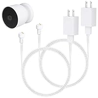 2Pack Power Adapter Compatible with Google Nest Cam Outdoor or Indoor, Battery - 6.5ft/2m Weatherproof Outdoor Charger Cable Power Your Camera Continuously- White