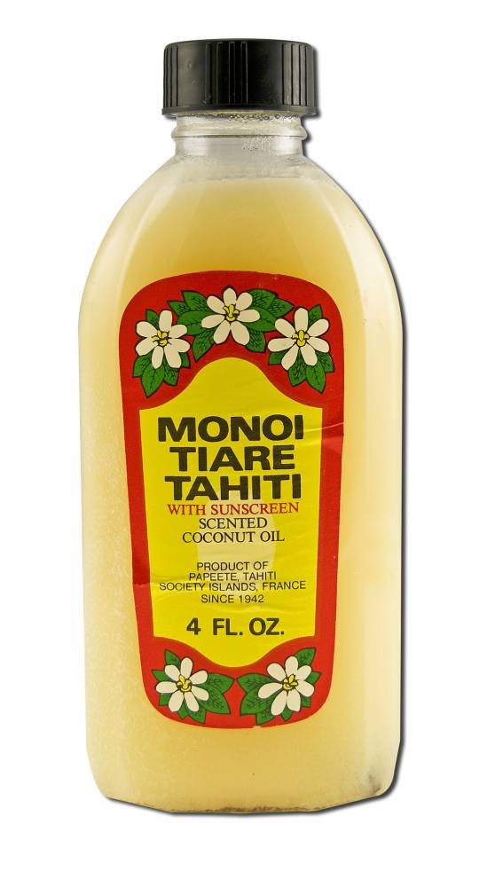 Monoi Tiare Tahiti Scented Coconut Oil with Sunscreen - 4 fl oz