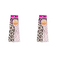 Goody Low Profile Headwraps for Fine Hair - 2 Count, Cheetah & Stripe - Comfortable and Stylish Fabric Won't Pull, Snag or Damage Your Hair - Pain-Free Hair Accessories for Women, Men, Boys, and Girls