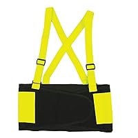 Cordova SB100M High-Visibility Adjustable Back Support Belt with Attached Suspenders, Medium, Lime