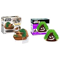 Chia Amazon Exclusive Star Wars The Child Pet Floating Edition & Pet Emoji Poopy with Seed Pack, Decorative Pottery Planter, Easy to Do and Fun to Grow, Novelty Gift, Perfect for Any Occasion