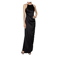 LAUNDRY BY SHELLI SEGAL Womens Satin Ruched Evening Dress Black 4
