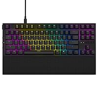 NZXT USB Function TKL – Tenkeyless Gaming Keyboard – Gateron Red Mechanical Switches: Linear, Fast, and Quiet – Hot-Swappable – RGB Backlit – Aluminum Top Plate – Wrist Rest – Black