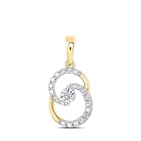 10kt Yellow Gold Womens Round Diamond Fashion Pendant 1/4 Cttw