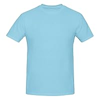Men Custom Add Your Personalized Design Text Name Here Cotton T-Shirt Blue