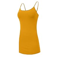 Womens Basic Solid Spaghetti Strap Fitted Tunic Sleeveless Top Dress