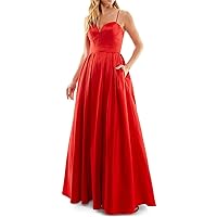 B. Darlin Womens Juniors Boned Corset Pleated Evening Dress Red 13/14