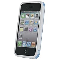 Ciderz Mint Bumper Style Case for iPhone 4 - Blue on White - Fits AT&T iPhone