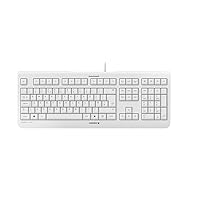 CHERRY KC 1000, Wired Keyboard, UK Layout (QWERTY), Plug & Play via USB Port, Flat Design, Whisper-Quiet Keystrokes, Grey/White