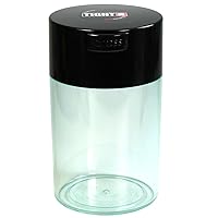 Tightvac - 1 oz to 6 ounce Airtight Multi-Use Vacuum Seal Portable Storage Container for Dry Goods, Food, and Herbs - Black Cap & Clear Body