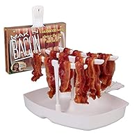 The Original Makin Bacon Microwave Bacon Dish - Makes Crispy Bacon in Minutes - Simple, Quick, and Easy to Use - Reduces Fat Content for a Healthier Meal - Molded in The USA