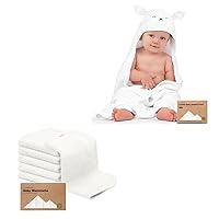 KeaBabies Baby Hooded Towel and Baby Washcloths - Bamboo Viscose Baby Towel, Toddler Towels, Hooded Towels for Baby - Bamboo Viscose Baby Towels and Washcloths